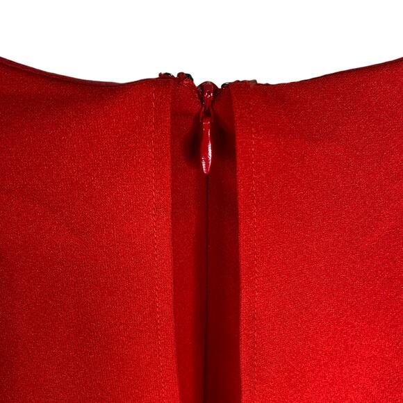 Donna Morgan Dress Red Short Sleeve Flutter Cap Top Size 8 New With Tags - Picture 5 of 11